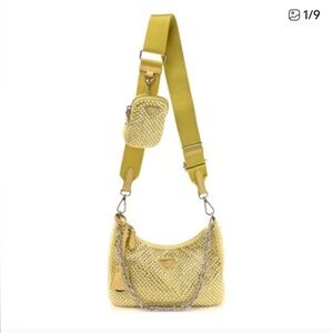 Prada Yellow Crystal Reedition bag New with Box